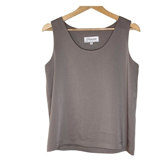 3/$20 ❤️ FRASCARA Vintage Tan Satin Relaxed Tank Top US 8 - Picture 1 of 6